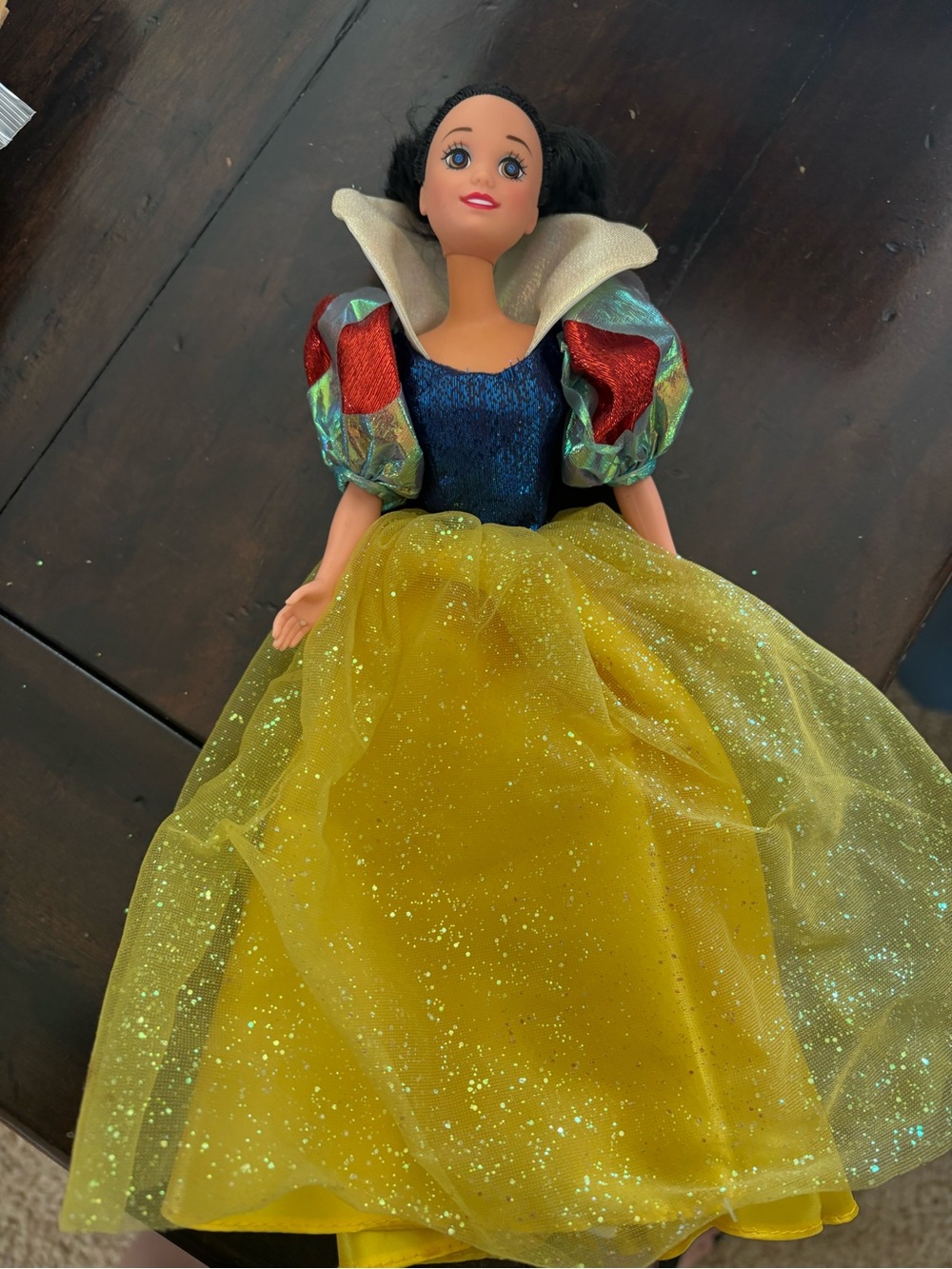 Mattel Diney Snow White Doll with Yellow Glitter Skirt and Blue Bodice